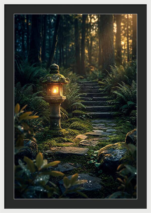 Stone Lantern Amidst Mossy Serenity