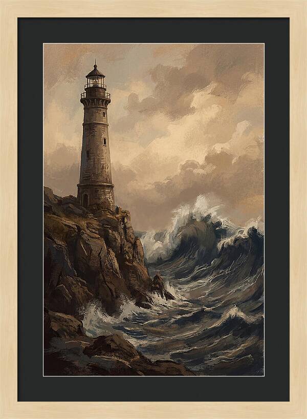 Stone Lighthouse Weathering Waves