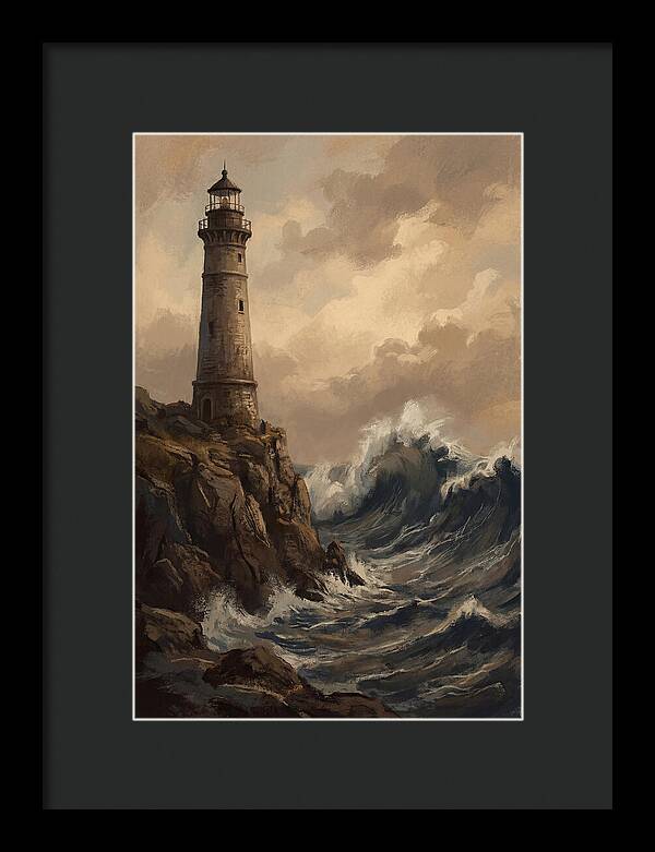 Stone Lighthouse Weathering Waves