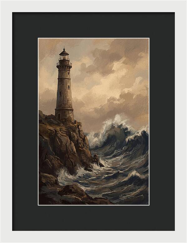 Stone Lighthouse Weathering Waves