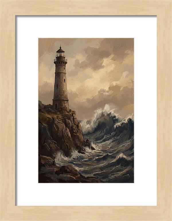Stone Lighthouse Weathering Waves