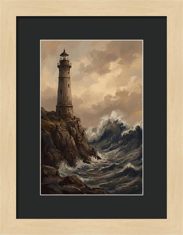Stone Lighthouse Weathering Waves