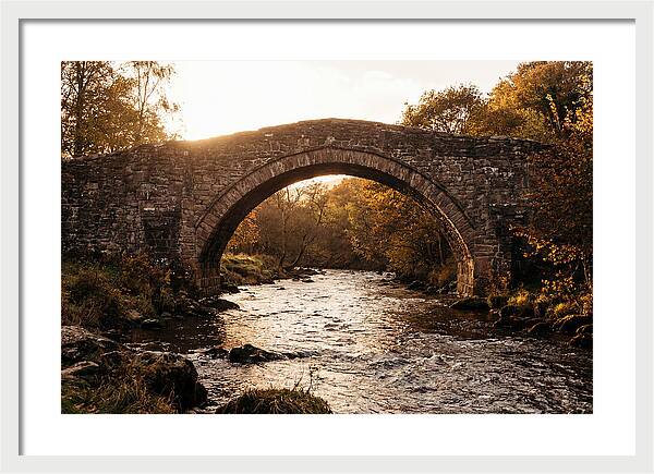 Stone Packhorse Bridge At Sunset