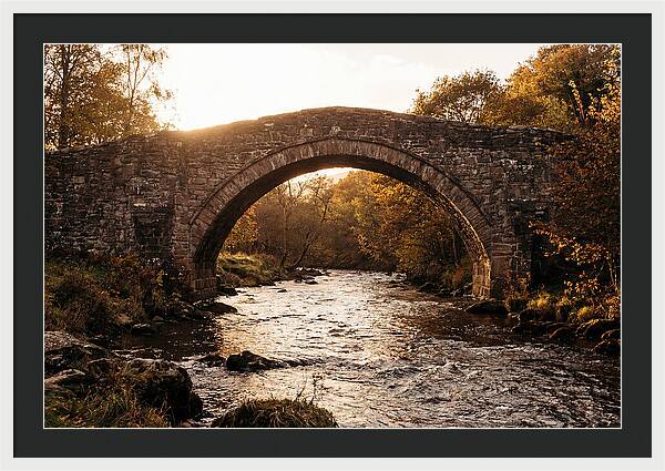 Stone Packhorse Bridge At Sunset
