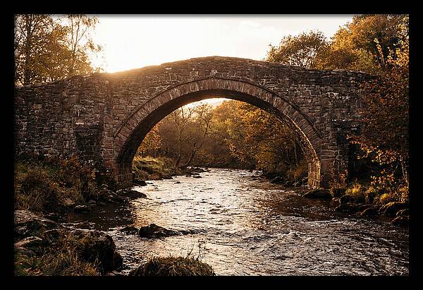 Stone Packhorse Bridge At Sunset