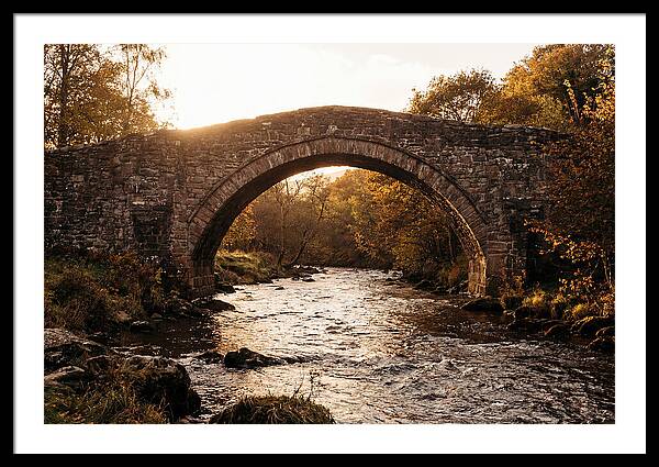 Stone Packhorse Bridge At Sunset
