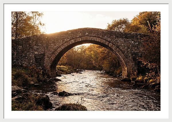Stone Packhorse Bridge At Sunset