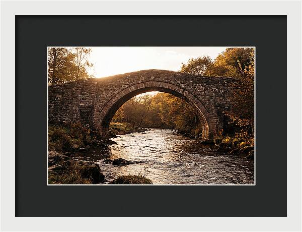 Stone Packhorse Bridge At Sunset