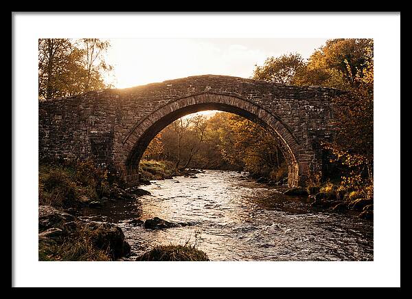 Stone Packhorse Bridge At Sunset