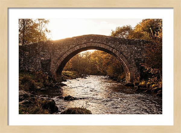 Stone Packhorse Bridge At Sunset
