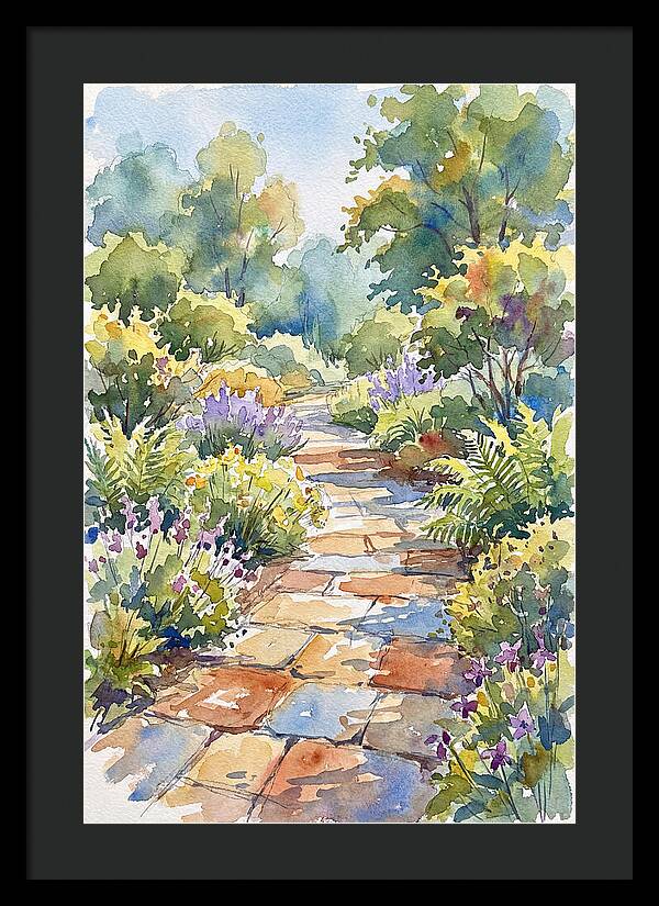 Stone Path Through Lush Garden