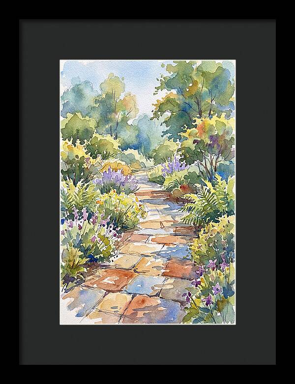 Stone Path Through Lush Garden
