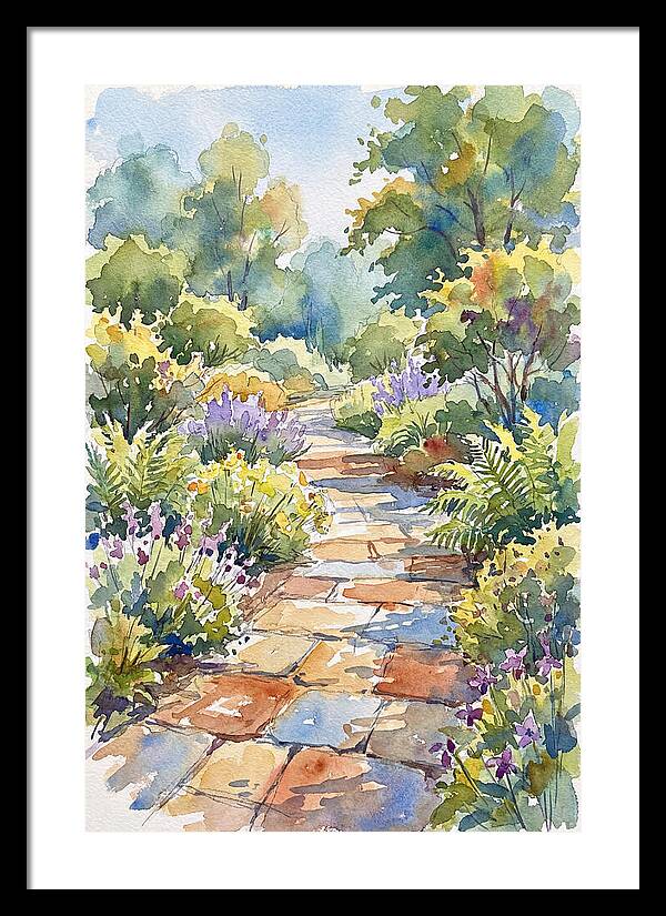 Stone Path Through Lush Garden