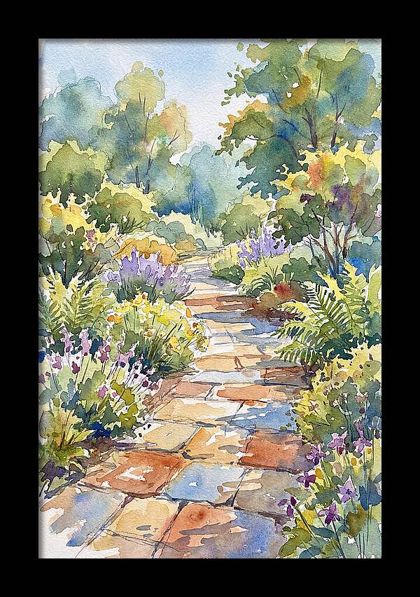 Stone Path Through Lush Garden