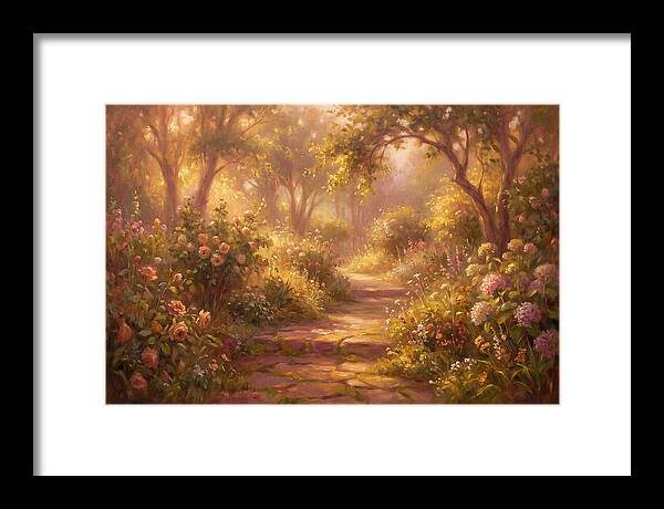 Stone Pathway Through Blossoms