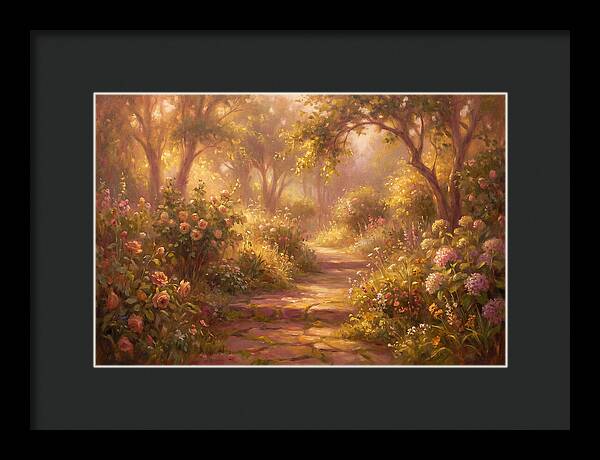 Stone Pathway Through Blossoms