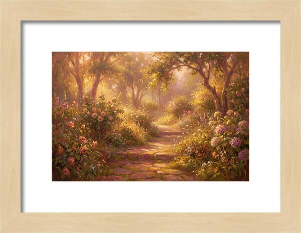 Stone Pathway Through Blossoms