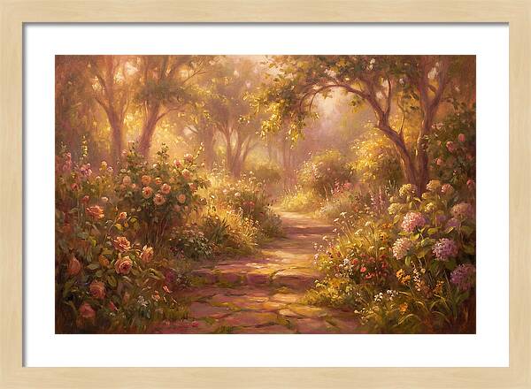 Stone Pathway Through Blossoms