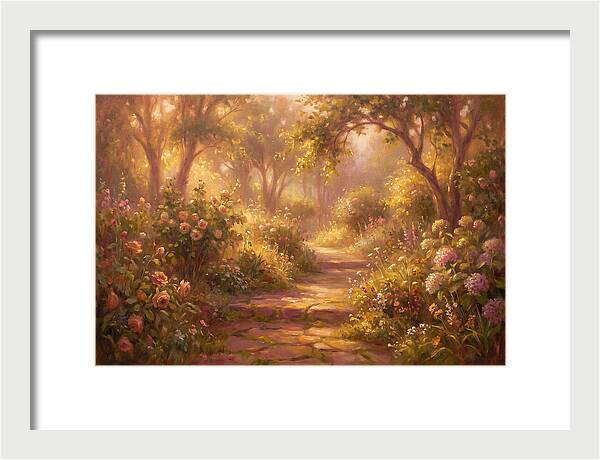 Stone Pathway Through Blossoms