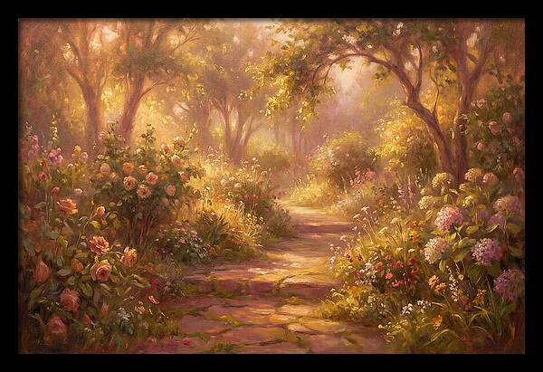 Stone Pathway Through Blossoms