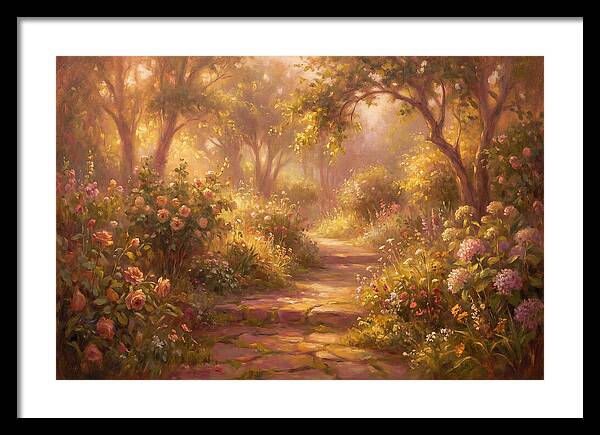 Stone Pathway Through Blossoms