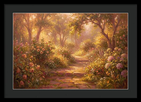 Stone Pathway Through Blossoms