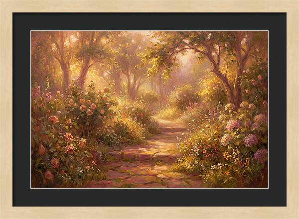 Stone Pathway Through Blossoms