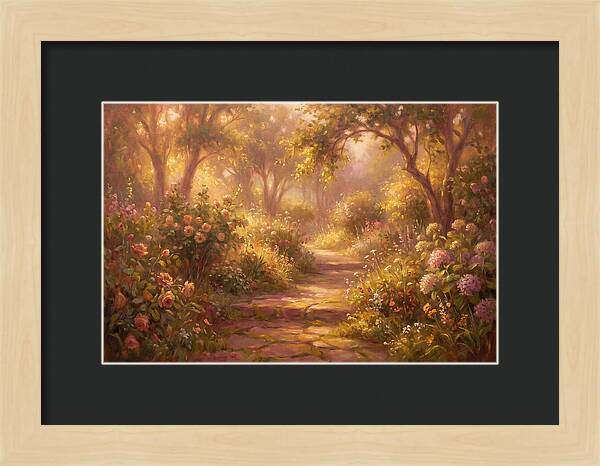 Stone Pathway Through Blossoms