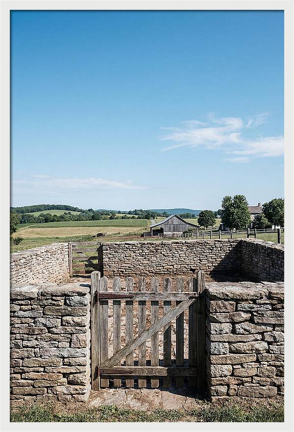 Stone Pig Pen With Wooden Gate