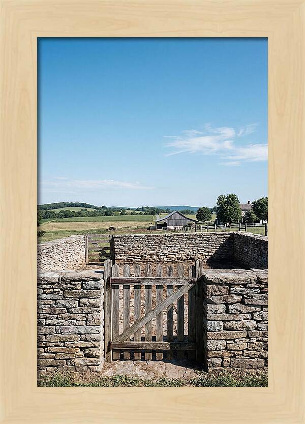 Stone Pig Pen With Wooden Gate
