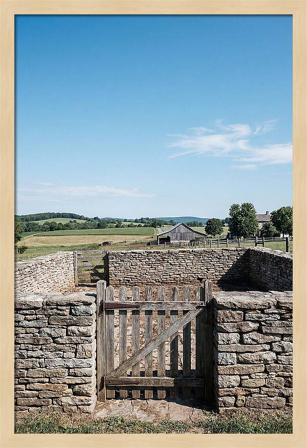 Stone Pig Pen With Wooden Gate
