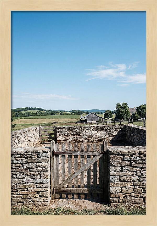 Stone Pig Pen With Wooden Gate