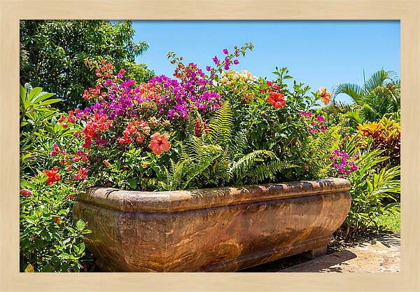 Stone Pig Trough Flower Planter