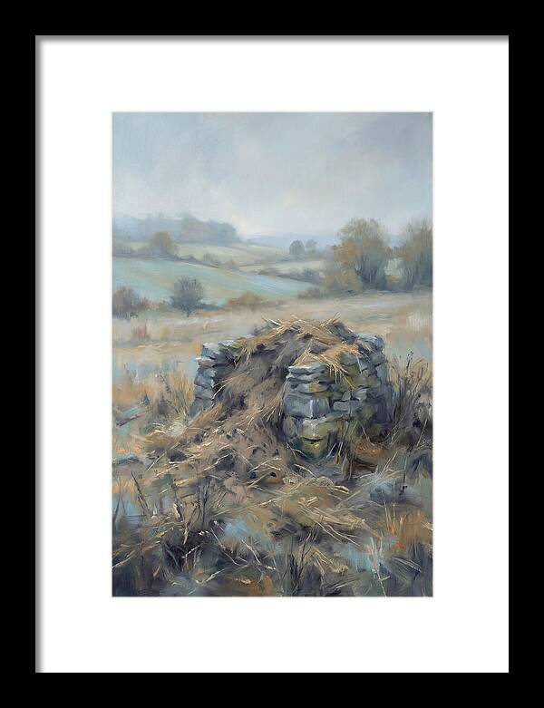 Stone Potato Clamp In Autumn Field