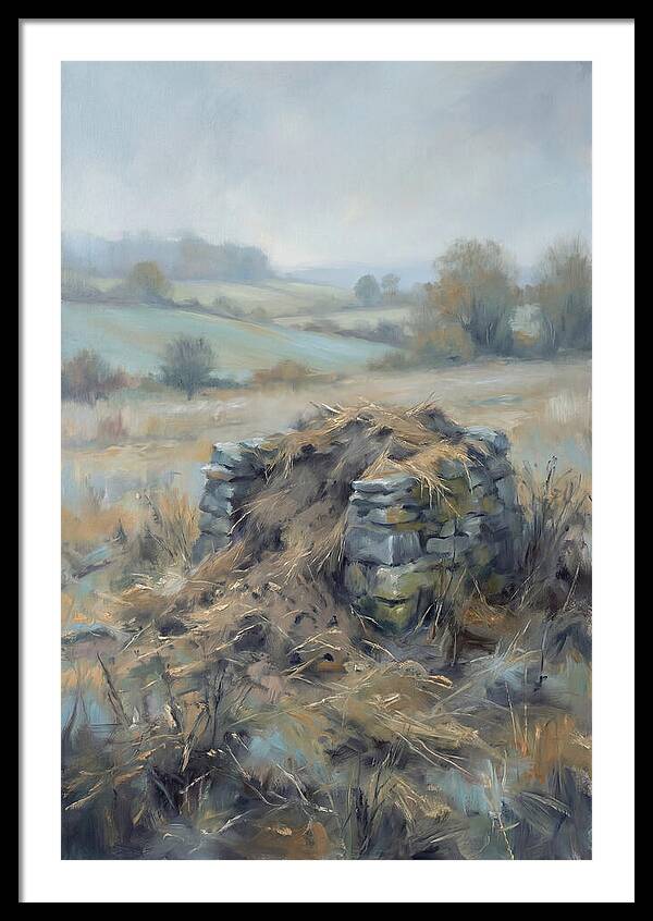 Stone Potato Clamp In Autumn Field