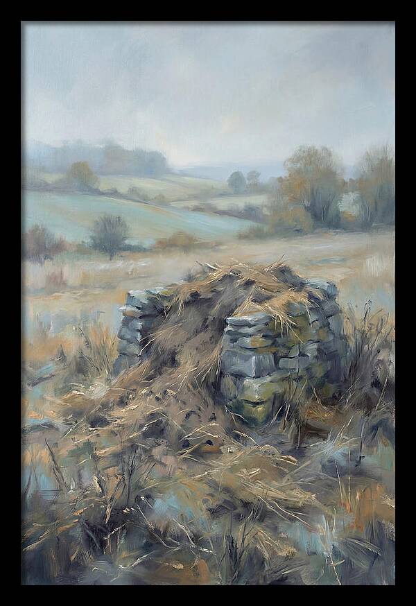 Stone Potato Clamp In Autumn Field
