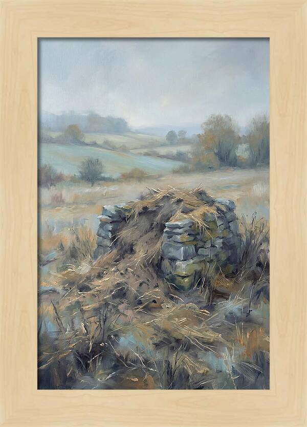 Stone Potato Clamp In Autumn Field