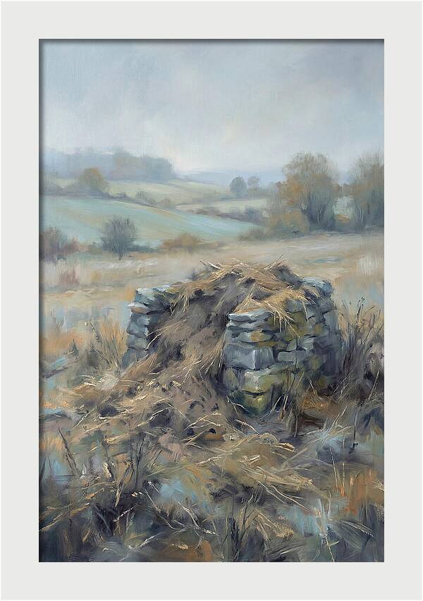 Stone Potato Clamp In Autumn Field