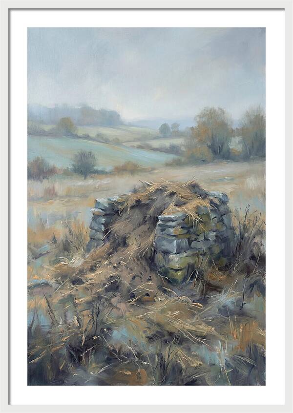 Stone Potato Clamp In Autumn Field