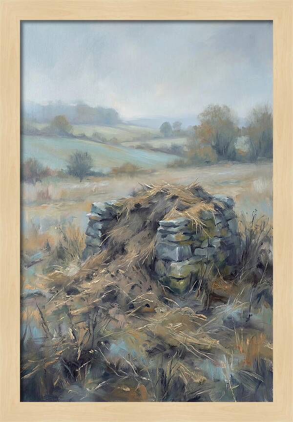 Stone Potato Clamp In Autumn Field
