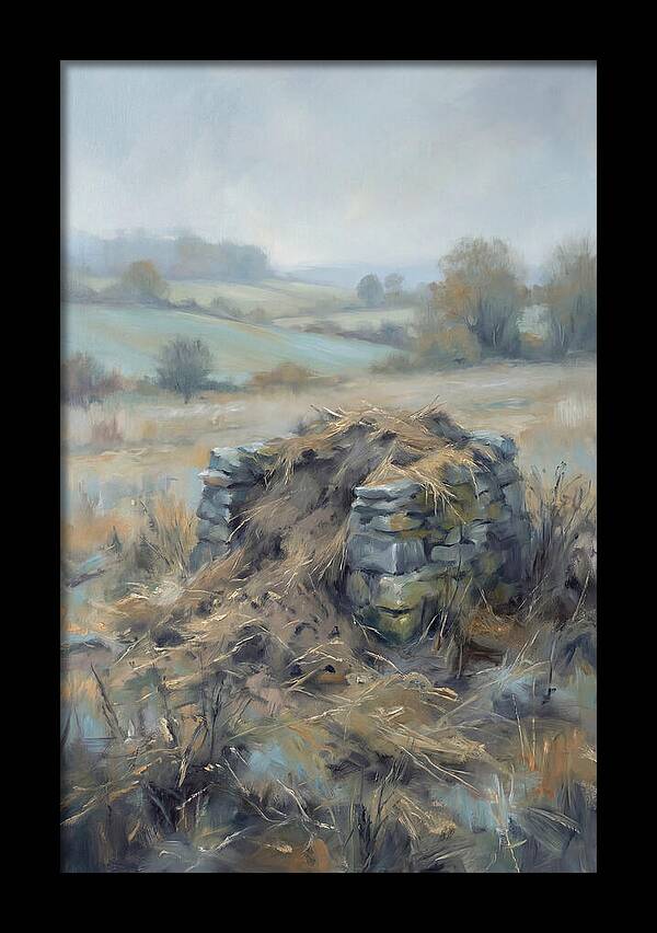 Stone Potato Clamp In Autumn Field