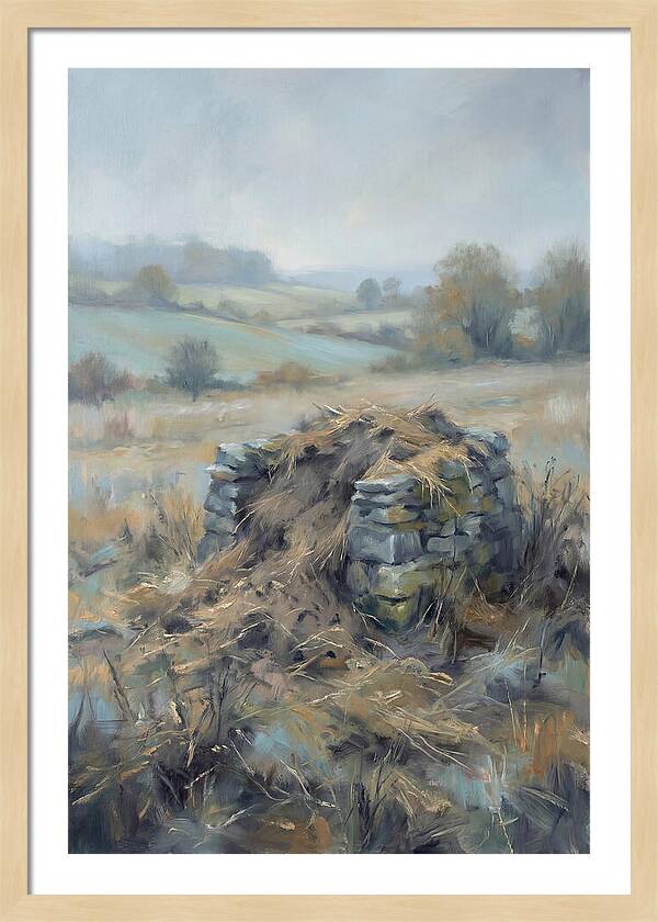 Stone Potato Clamp In Autumn Field