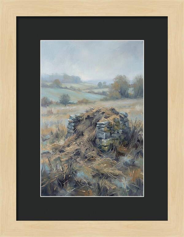 Stone Potato Clamp In Autumn Field