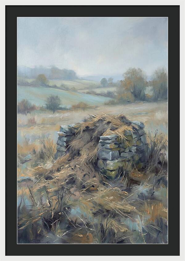 Stone Potato Clamp In Autumn Field