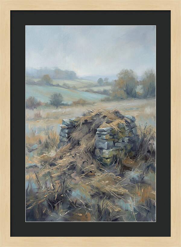 Stone Potato Clamp In Autumn Field