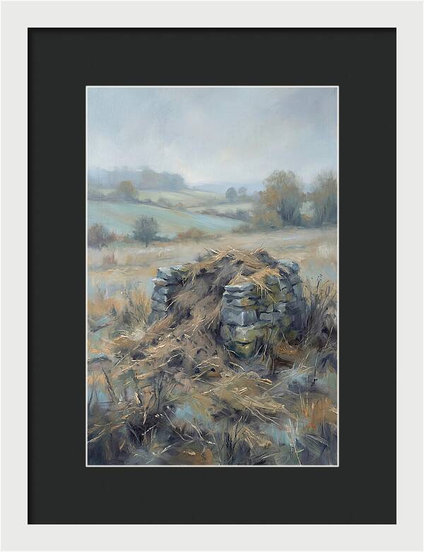 Stone Potato Clamp In Autumn Field