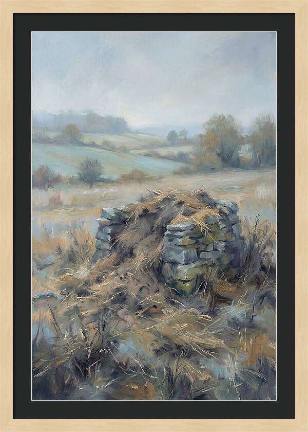 Stone Potato Clamp In Autumn Field