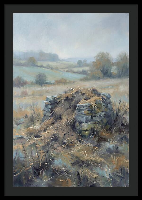 Stone Potato Clamp In Autumn Field
