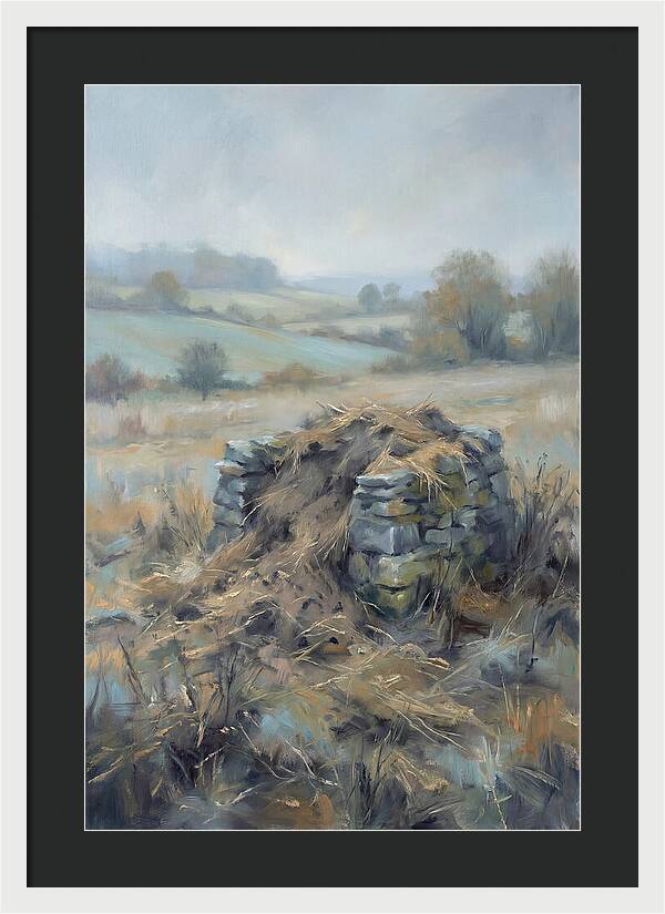 Stone Potato Clamp In Autumn Field