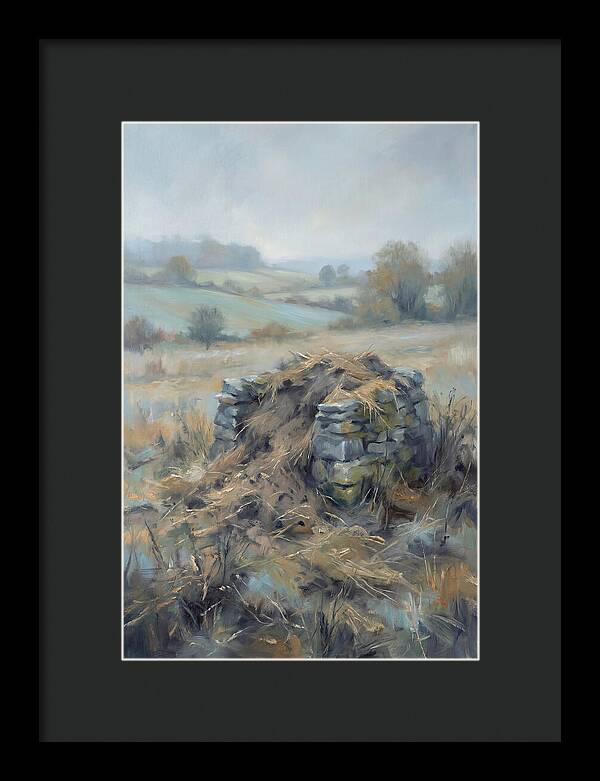 Stone Potato Clamp In Autumn Field